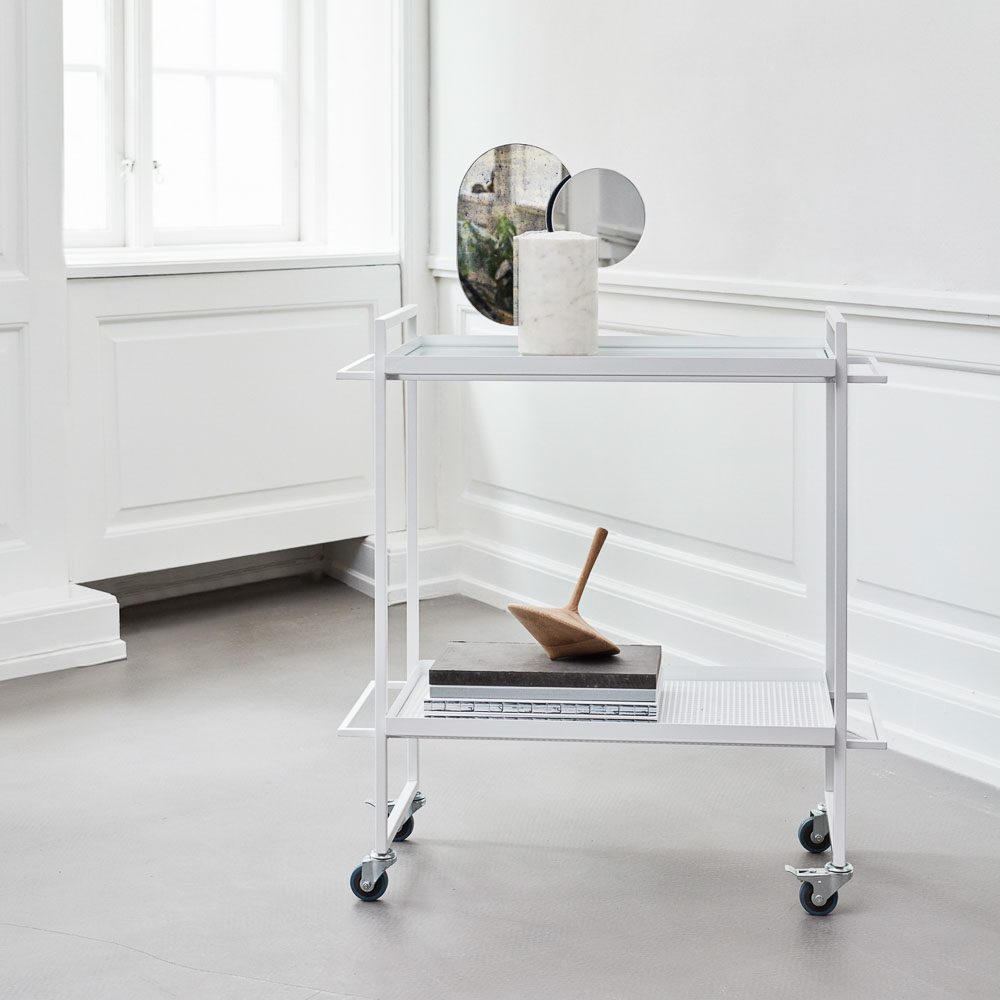 KRISTINA DAM STUDIO Bauhaus Drinks Trolley/Bar Cart, White