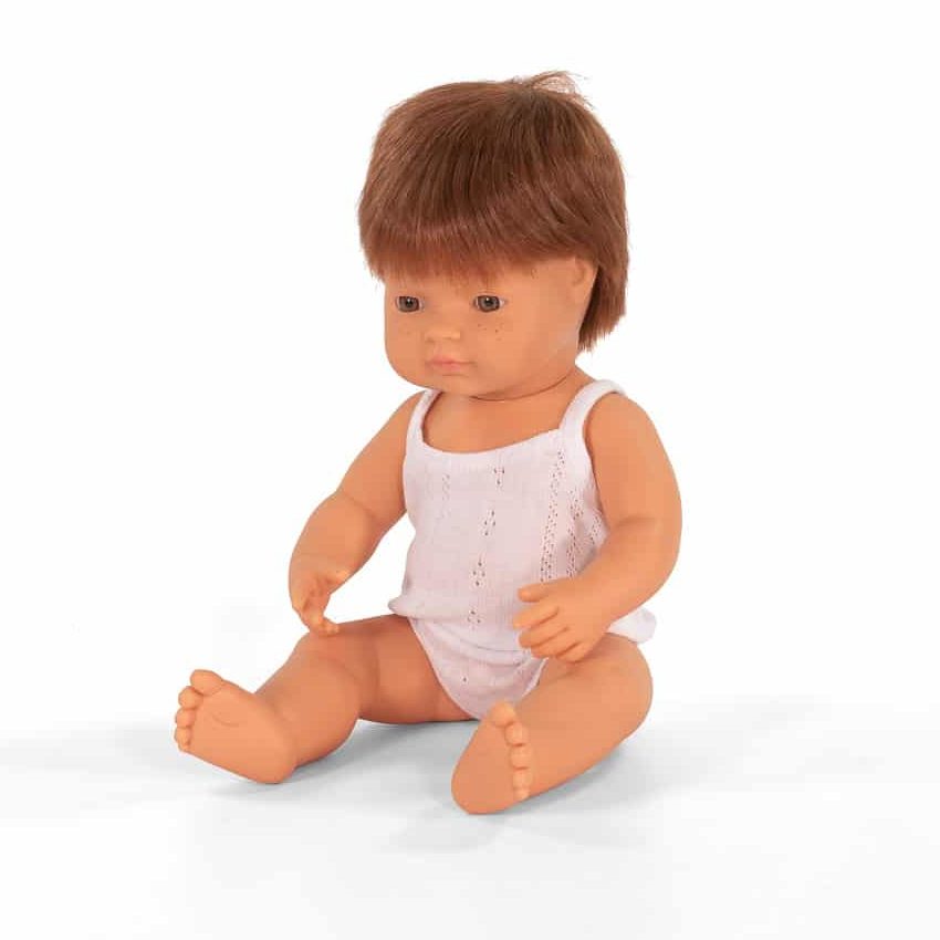 MINILAND Baby Doll Caucasian Boy Red Head 38cm