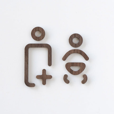 MOHEIM Baby/Parent Room Sign, Walnut