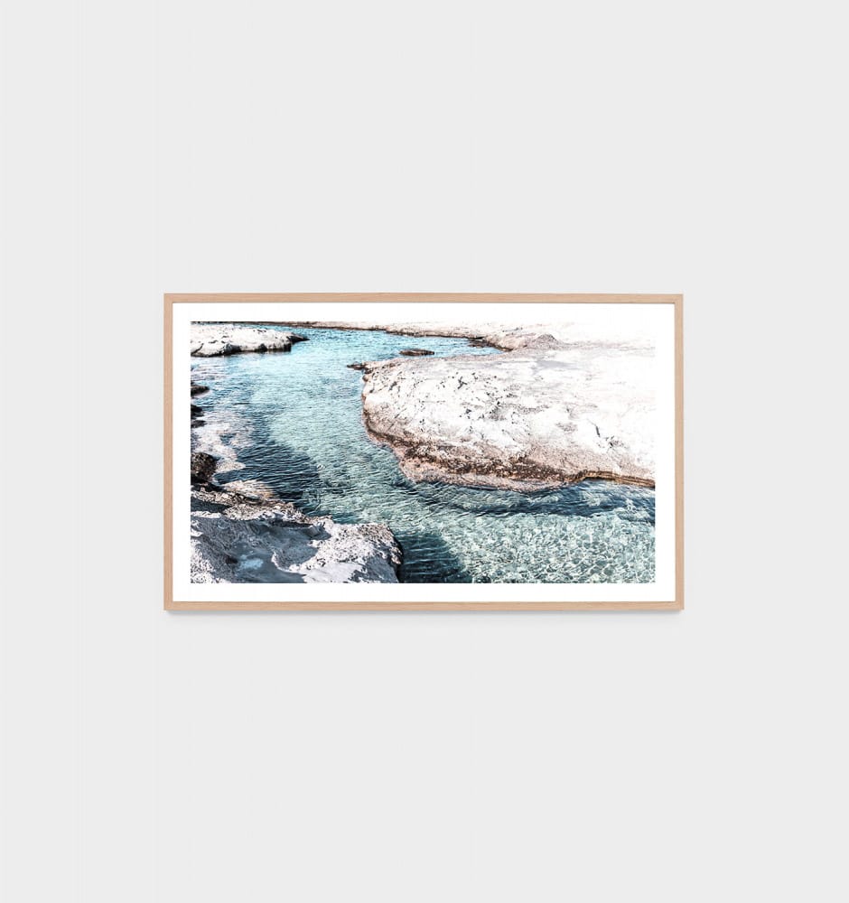 MIDDLE OF NOWHERE Shimmering Inlet Glass Framed Art Print, 113x69cm