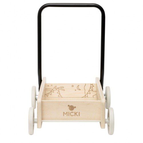 MICKI Premium Wooden Adjustable Walker, Natural