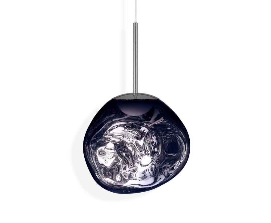 TOM DIXON Melt Mini Pendant Light, Smoke LED 28cm on a White Background