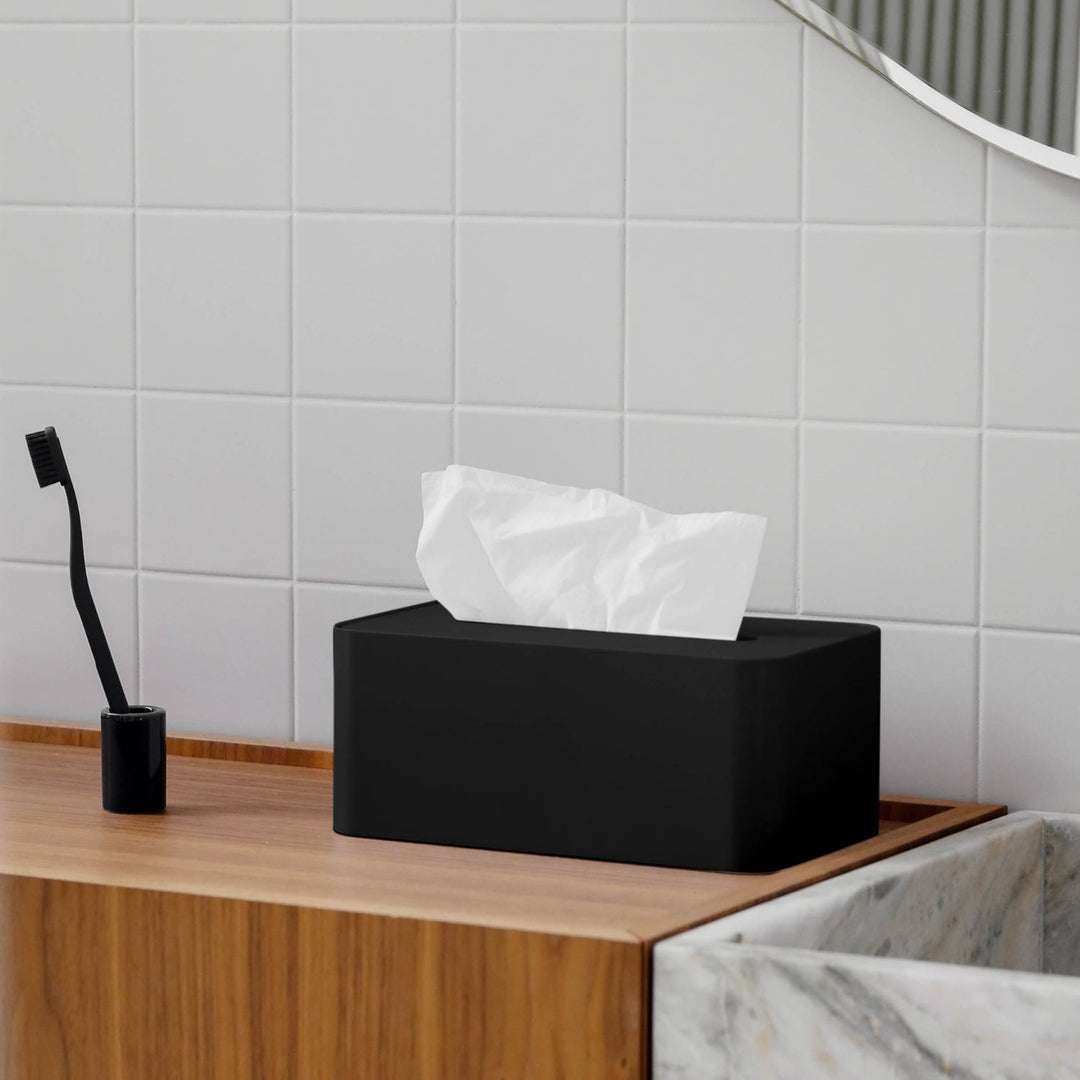 DESIGNSTUFF Tissue Box, Black