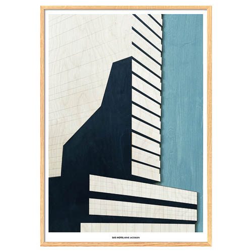 KOLEKTO STUDIO Arne Jacobsen Tribute, SAS Hotel, Poster Art Print, 50x70cm