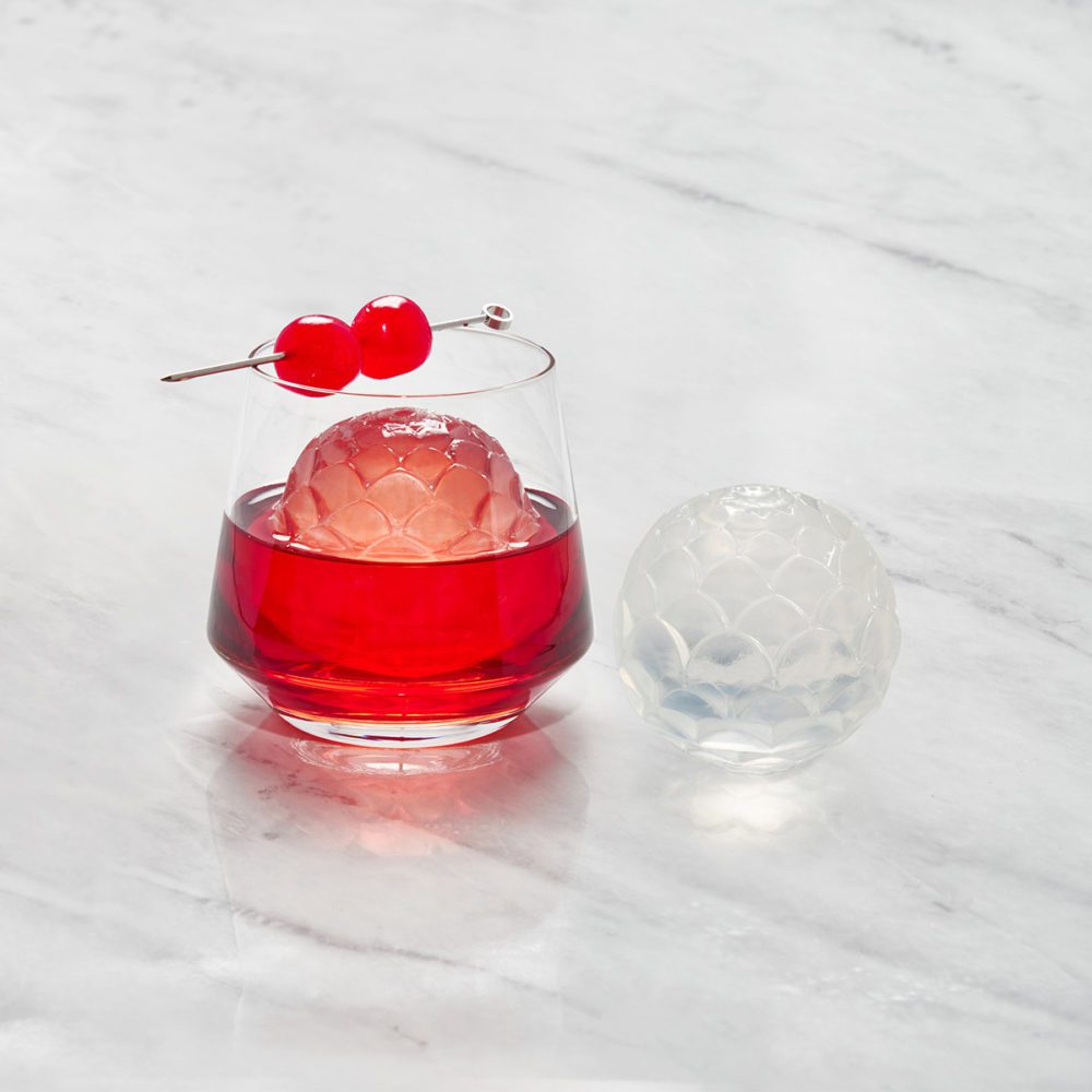 W&P PEAK Cocktail Ice Tray/Mould Petal Sphere, Charcoal