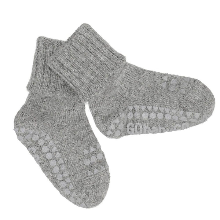 GOBABYGO Alpaca Non-Slip Socks, Grey Melange