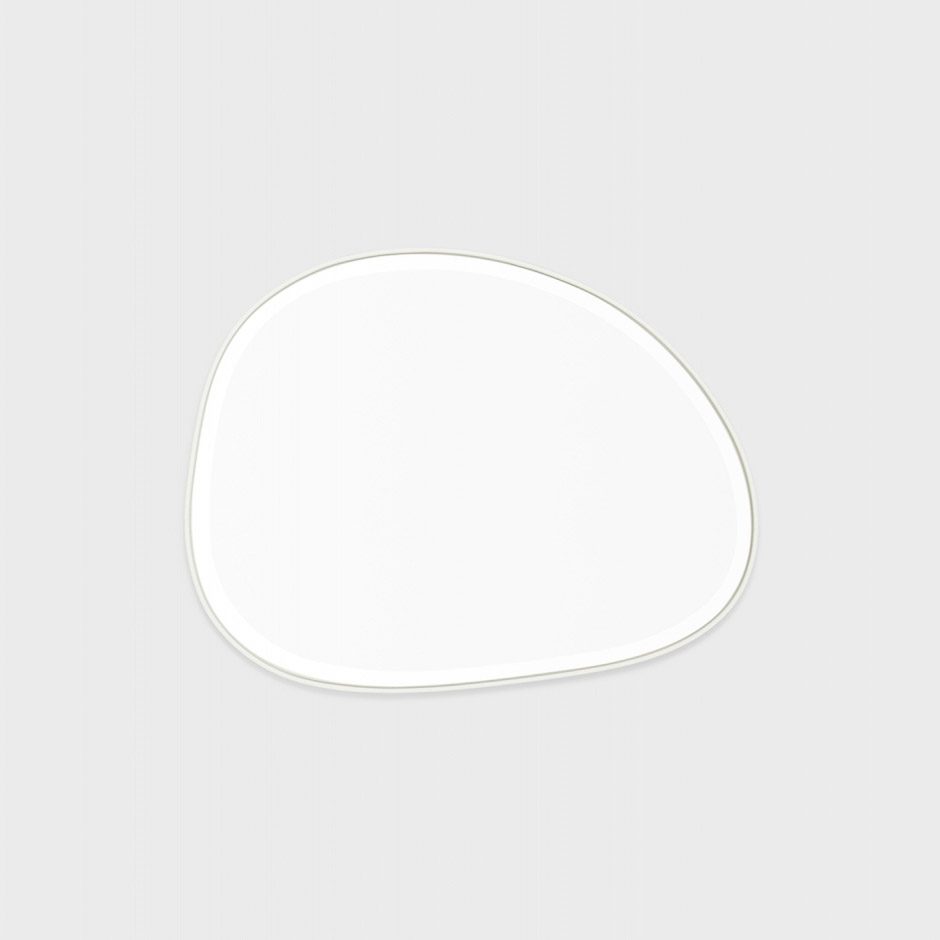 MIDDLE OF NOWHERE Pebble Mirror, Bright White, 55x70cm