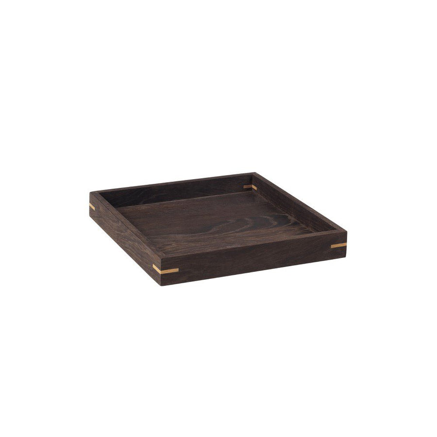 KRISTINA DAM STUDIO Japanese Tray, Smoked Oak, Small on a white background