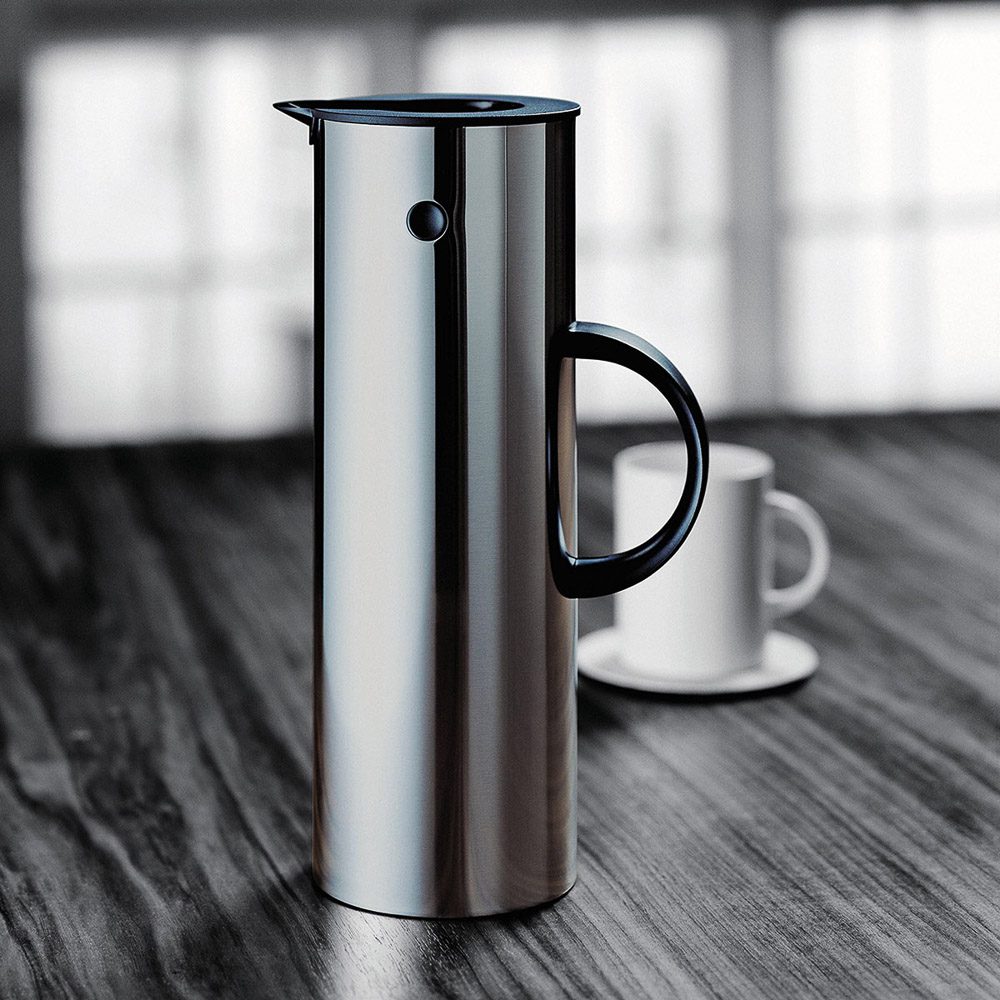 STELTON Em77 Water Vacuum Thermal Jug 1 Litre, Steel