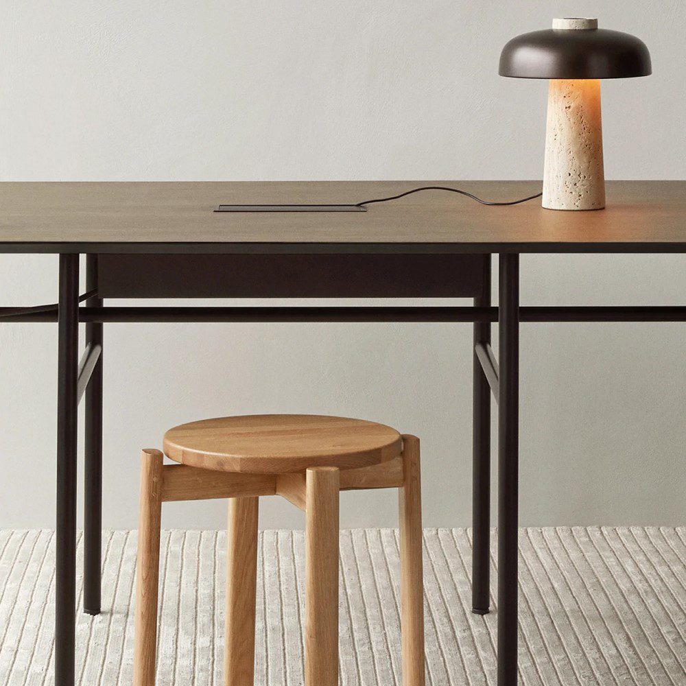 PRE-ORDER | AUDO CPH (Ex MENU) Snaregade Conference Table, Rectangular, Black Steel/Dark Stained Oak