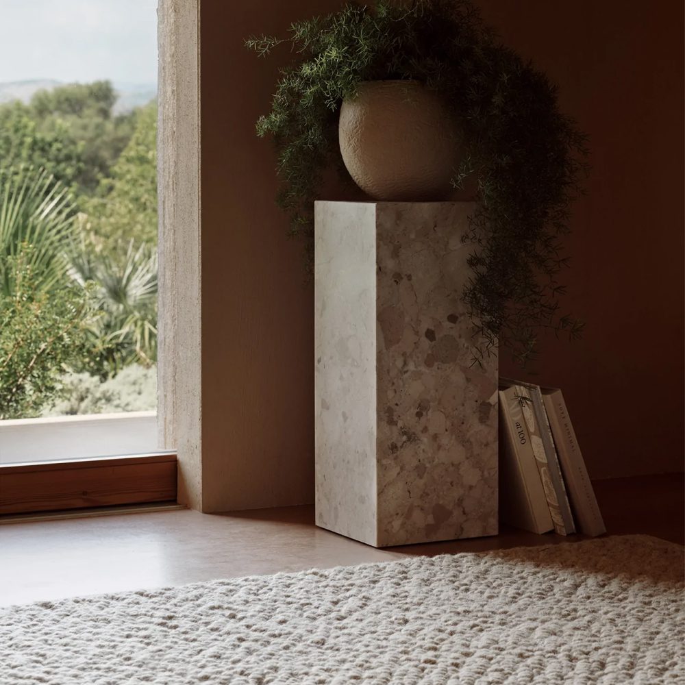 PRE-ORDER | AUDO CPH (Ex MENU) Plinth Pedestal, Sand Kunis Breccia Stone