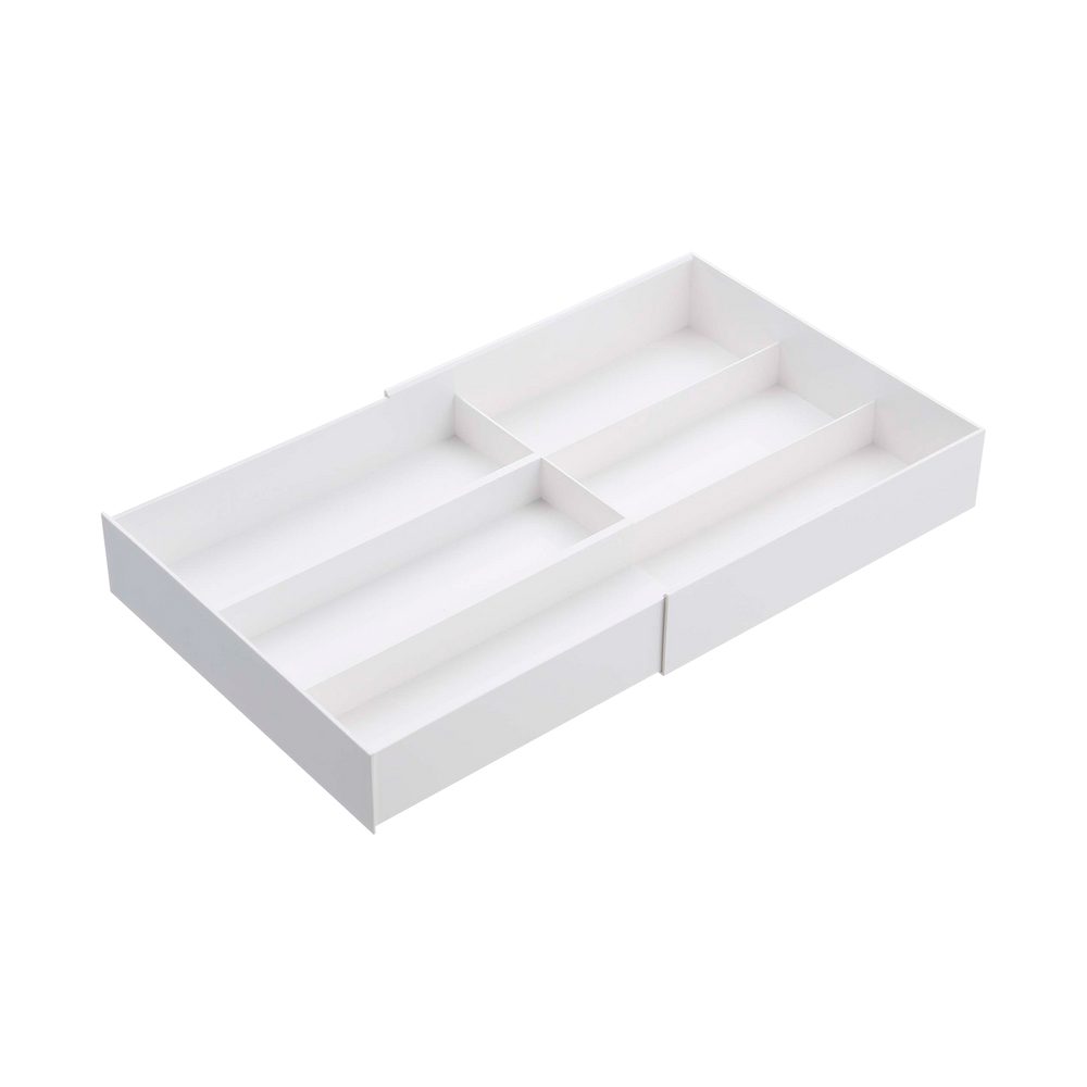 YAMAZAKI Tower Expandable Cutlery Drawer Organizer, White