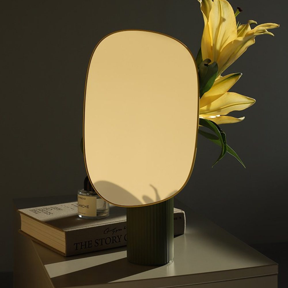 OSC Vase Makeup Mirror, Yellow Green