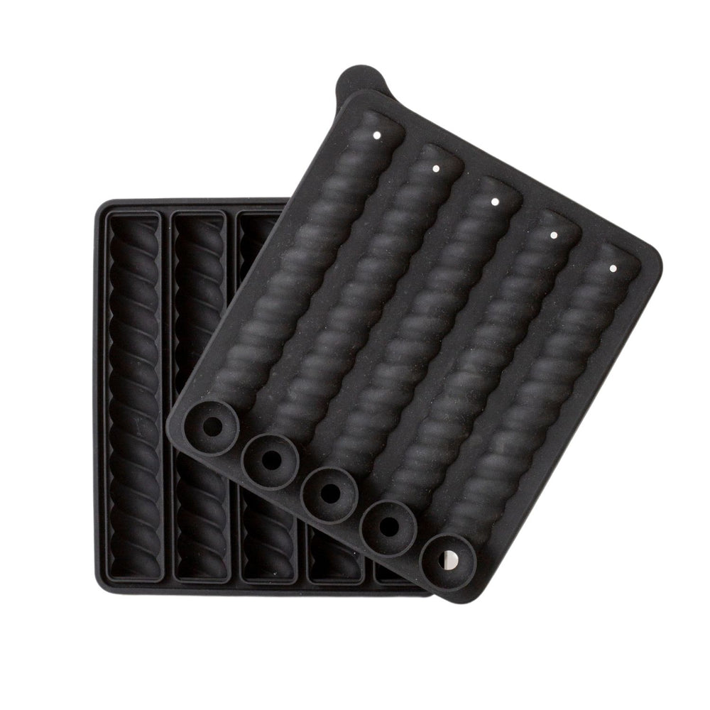 15794 DESIGNSTUFF Spiral Twist Ice Cube Tray Black 1