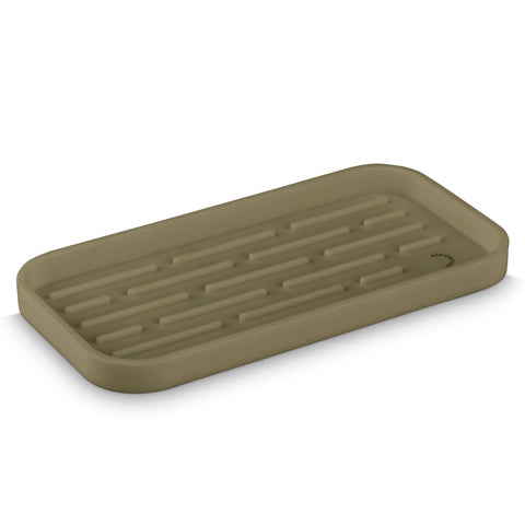 DESIGNSTUFF Sink Tray and Sponge Holder Silicone, Khaki