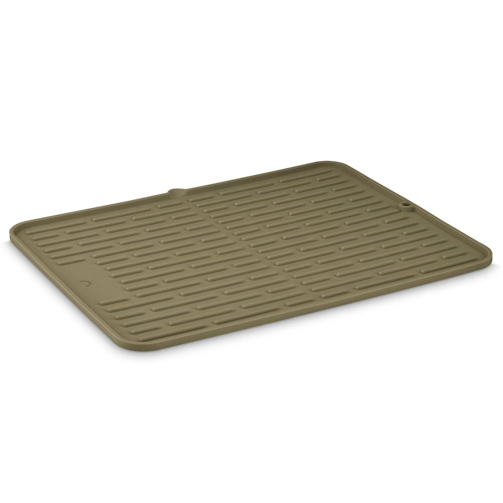 Folding Silicone Drying Mat Large Khaki unfolded on a white background