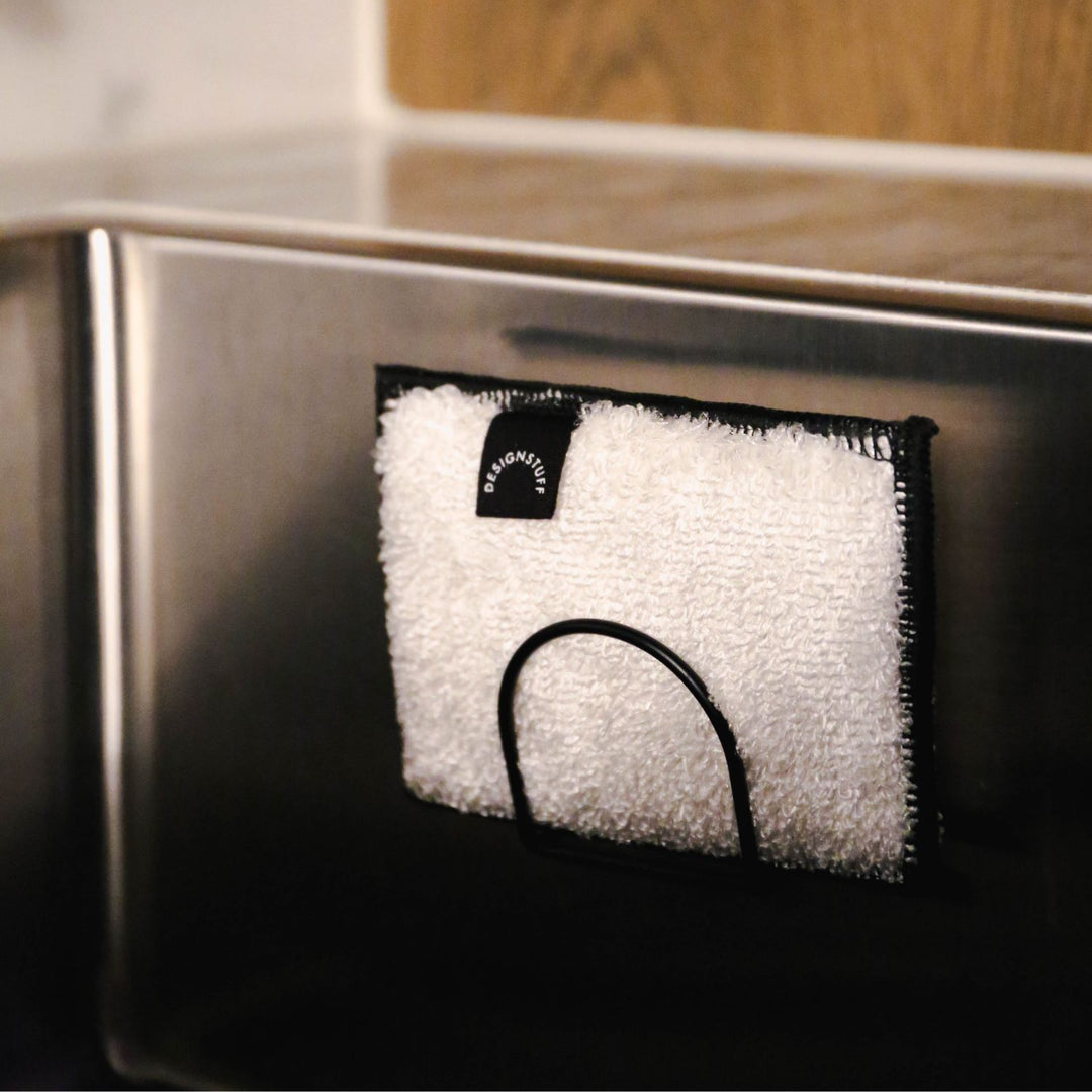 DESIGNSTUFF Sink Sponge Holder, Black