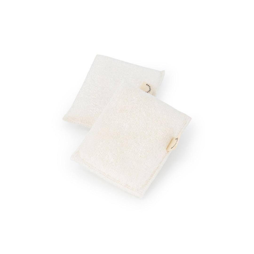 DESIGNSTUFF Bamboo Fibre and Cellulose Sponge, White (Set of 2)