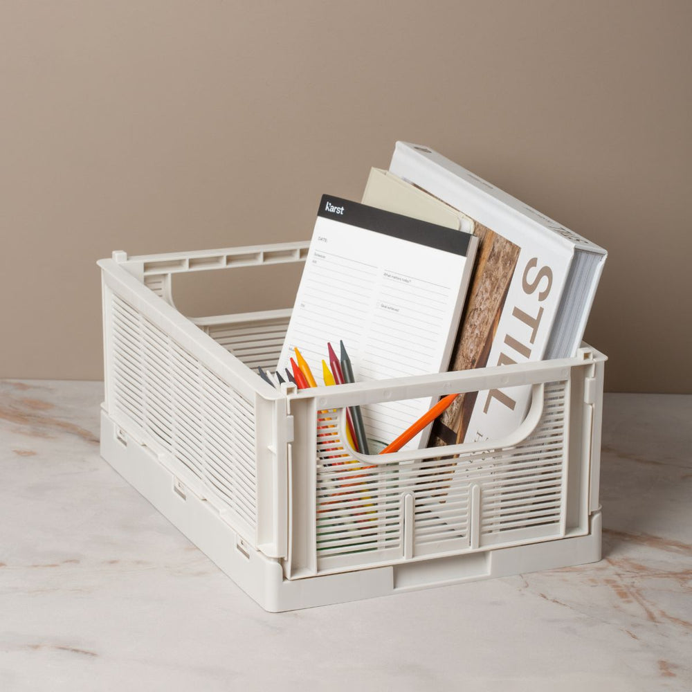 Designstuff Collapsible Crate Medium Chalk