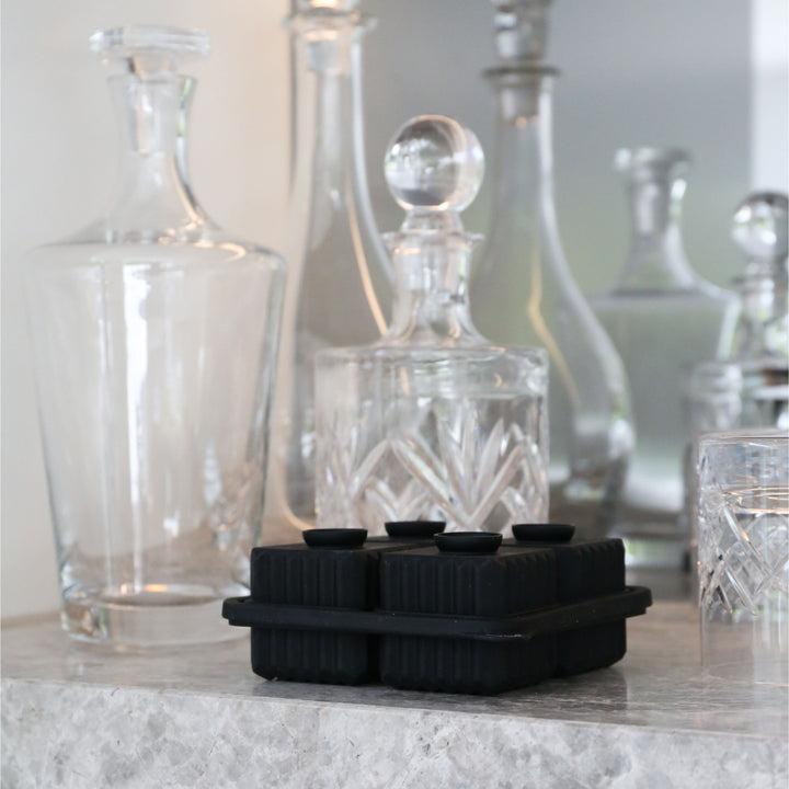 DESIGNSTUFF Prism Ice Cube Tray, Black