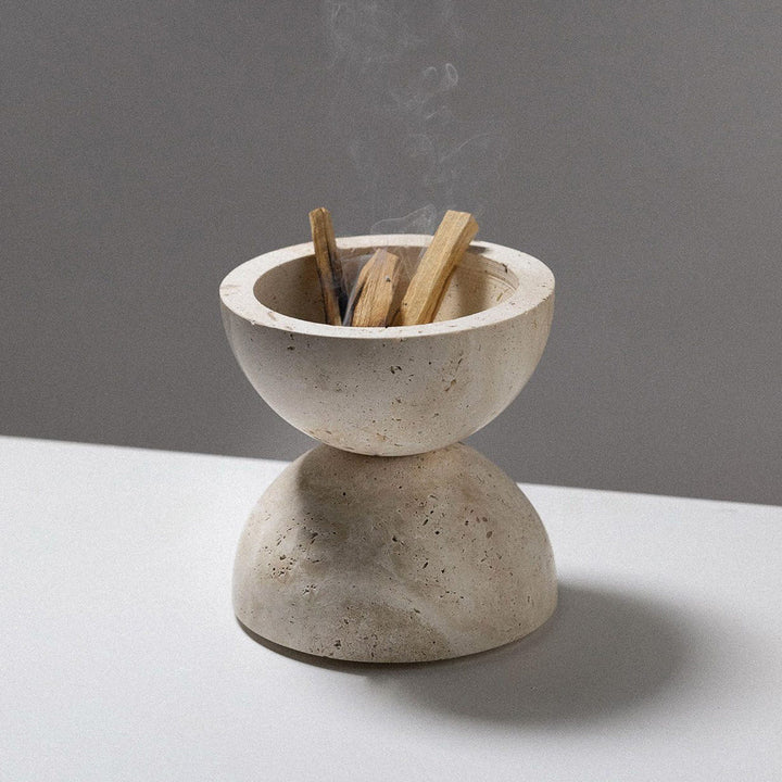 ADDITION STUDIO Sphere Incense Burner, Travertine