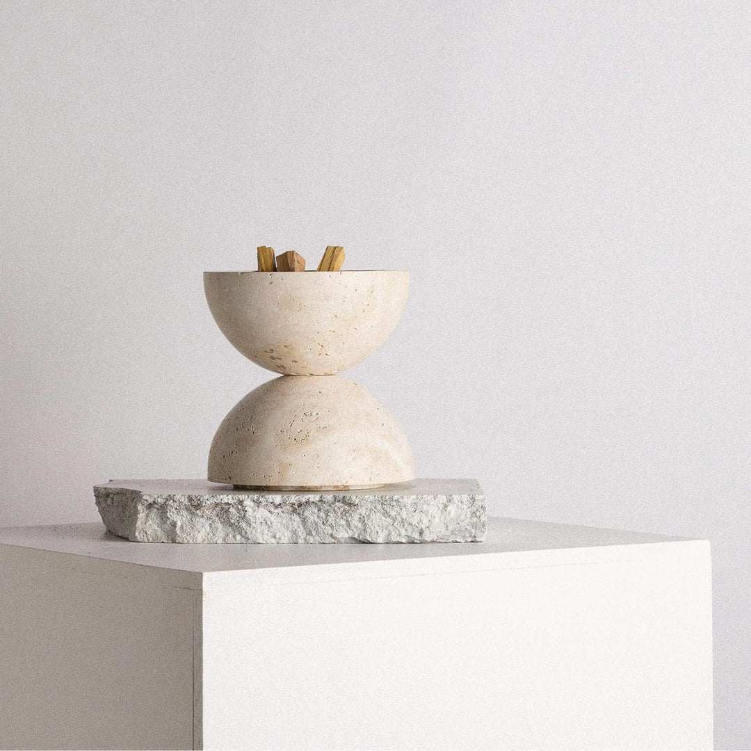 ADDITION STUDIO Sphere Incense Burner, Travertine