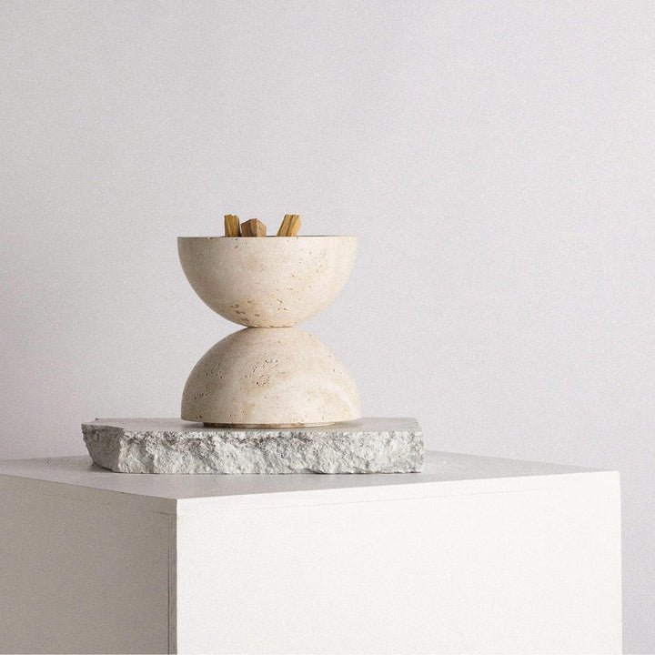 ADDITION STUDIO Sphere Incense Burner, Travertine