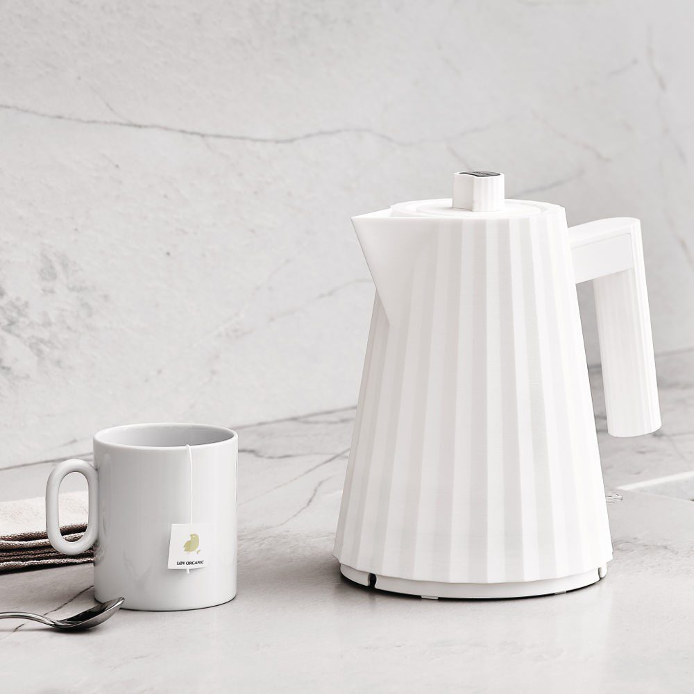 ALESSI Plisse Electric Kettle, White, 1L