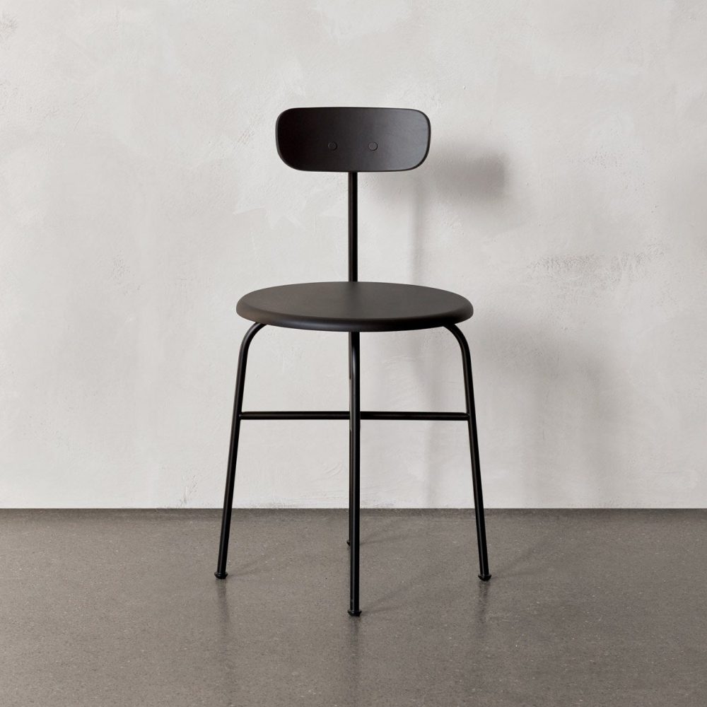 AUDO CPH (Ex MENU) Afteroom Dining Chair, Black/Back, Upholstered Seat Dunes Antrazit 21003