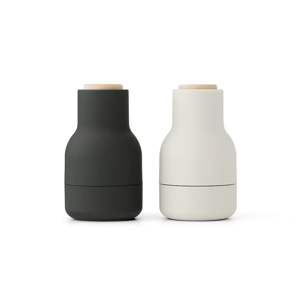 AUDO CPH (ex MENU) Salt and Pepper Bottle Grinder Set, Small, Ash/Carbon w/ Beech Lid