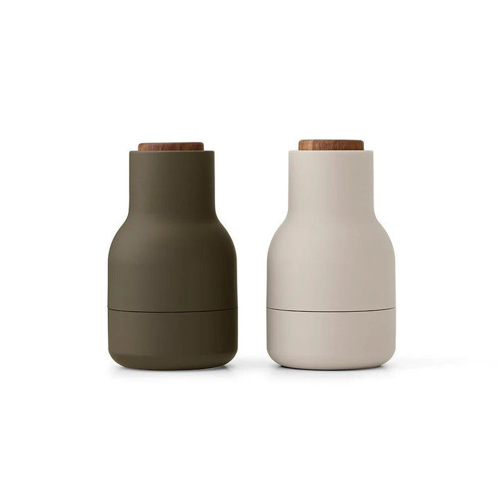 AUDO CPH (ex MENU) Salt and Pepper Bottle Grinder Set Small, Hunting Green/Beige w/ Walnut Lid