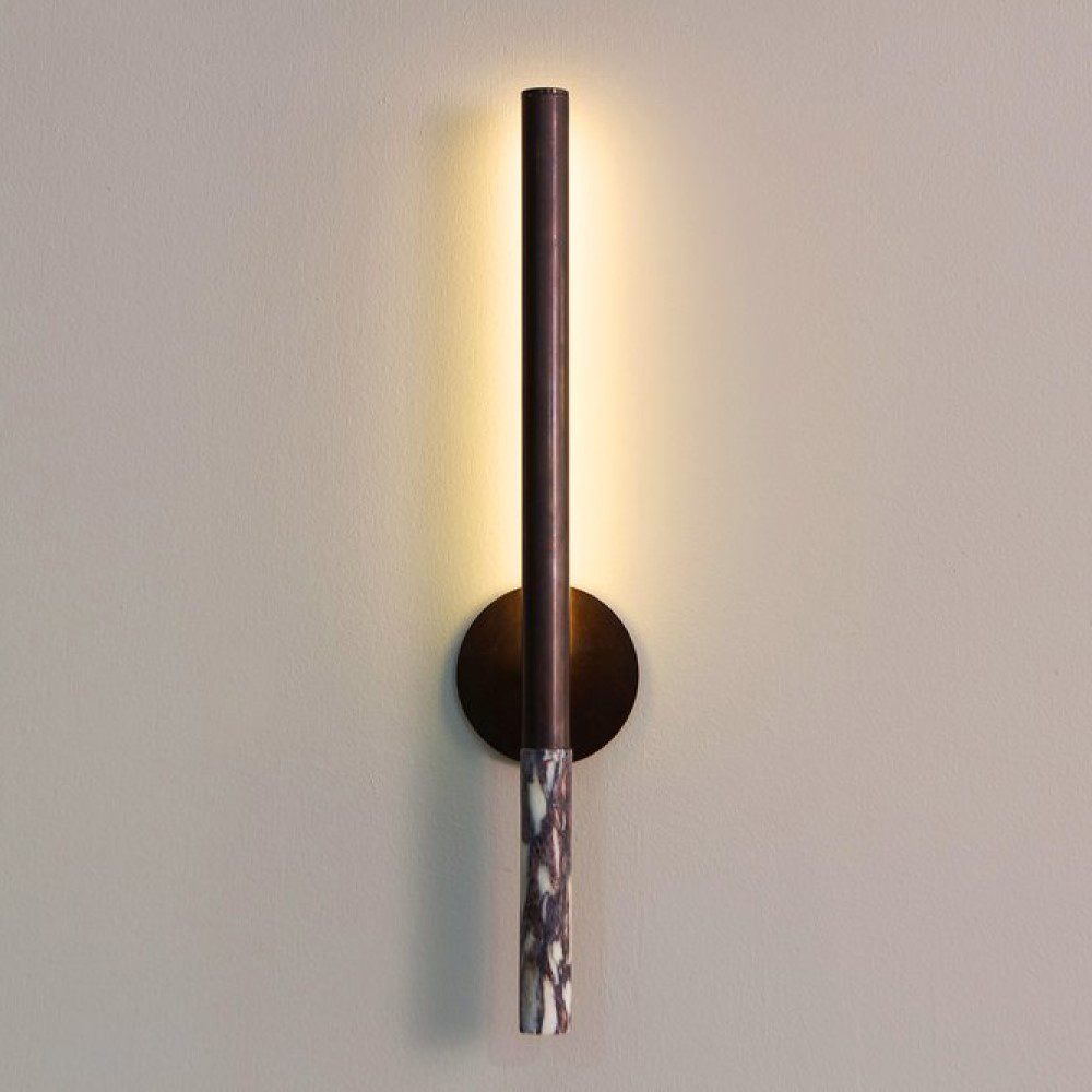 BEN TOVIM DESIGN Formation Wall Light/Sconce, Patina Bronze/Calacatta Viola