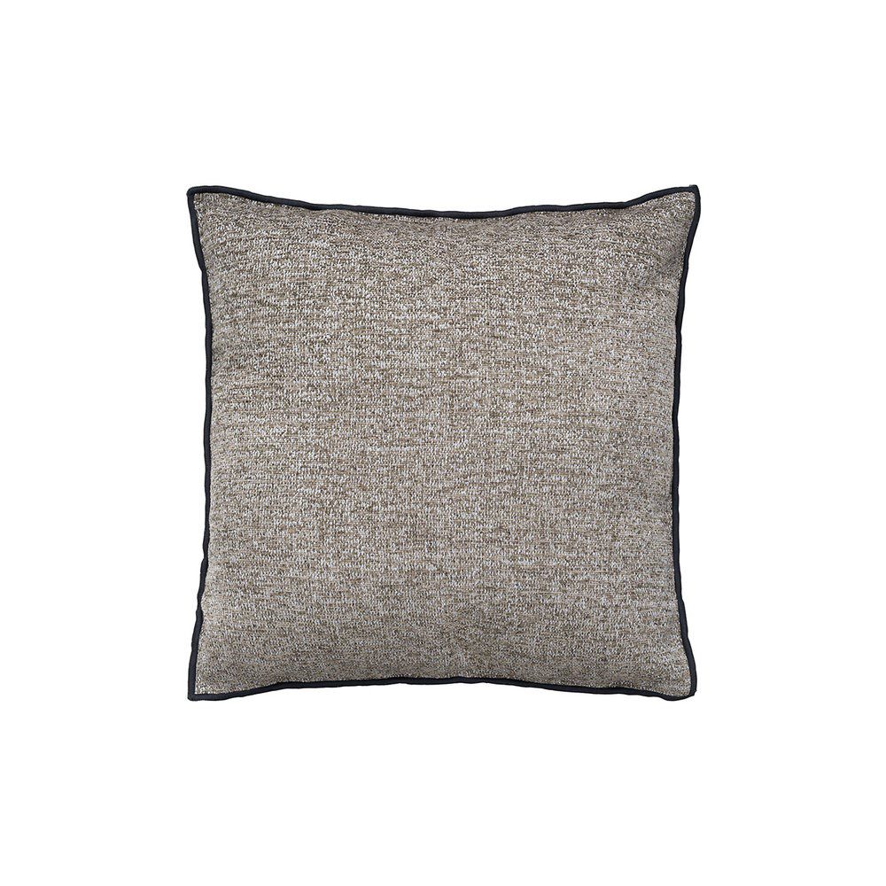 A square shaped velvet cushion.