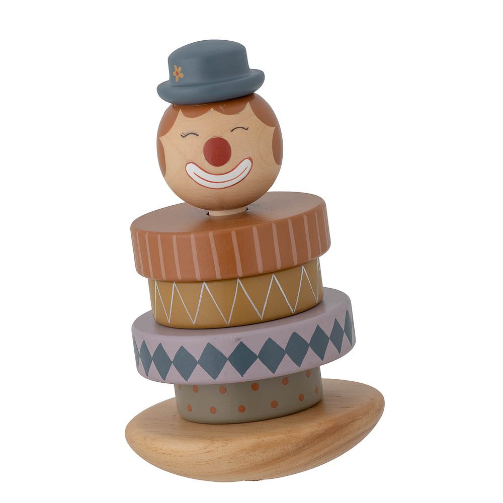 A packshot of Sigfred wooden stacking toy in nature brown by Bloomingville.