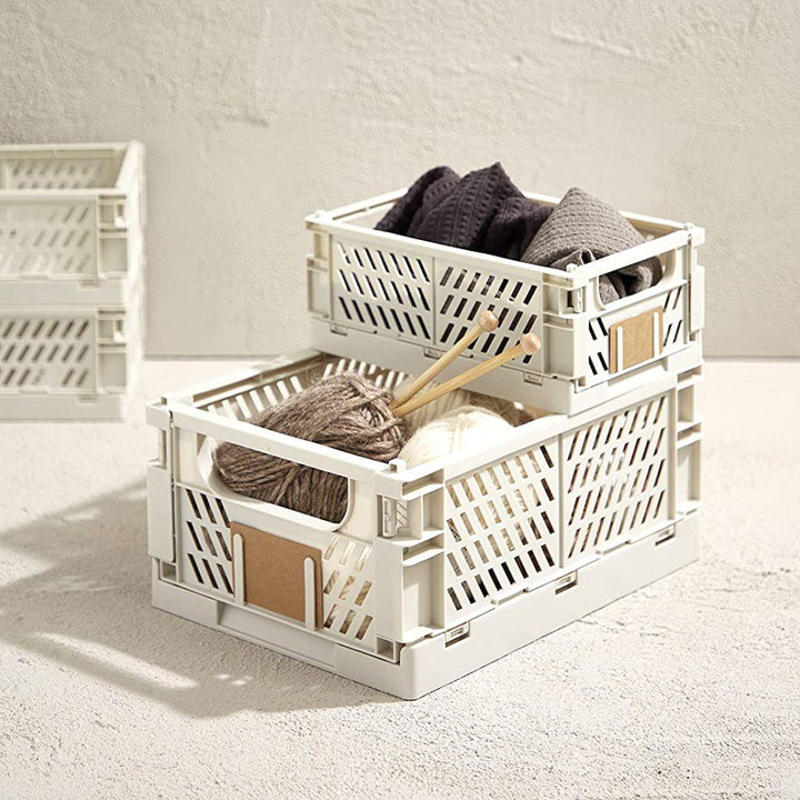 DESIGNSTUFF Slant Collapsible Crate, M, 33x25cm, Grey