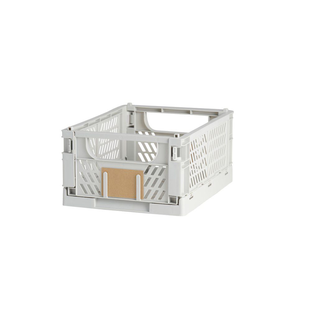 DESIGNSTUFF Slant Collapsible Crate, M, 33x25cm, Grey