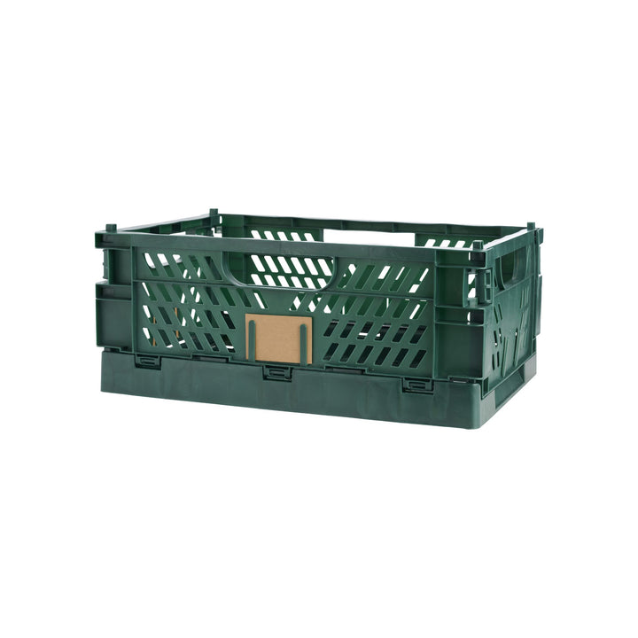 DESIGNSTUFF Slant Collapsible Crate, L, 50x33cm, Deep Green