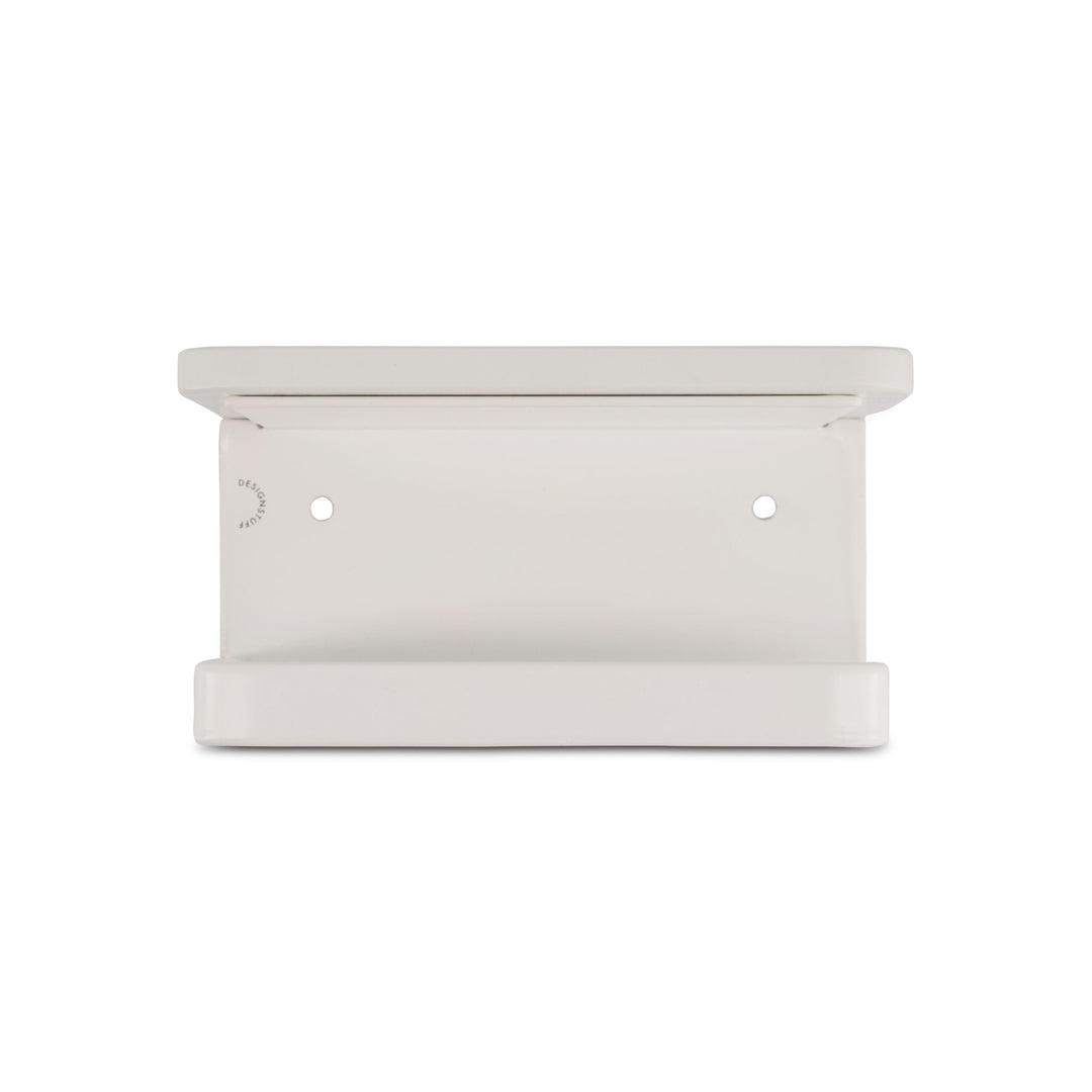 DESIGNSTUFF Toilet Roll Holder w/ Shelf Single, White