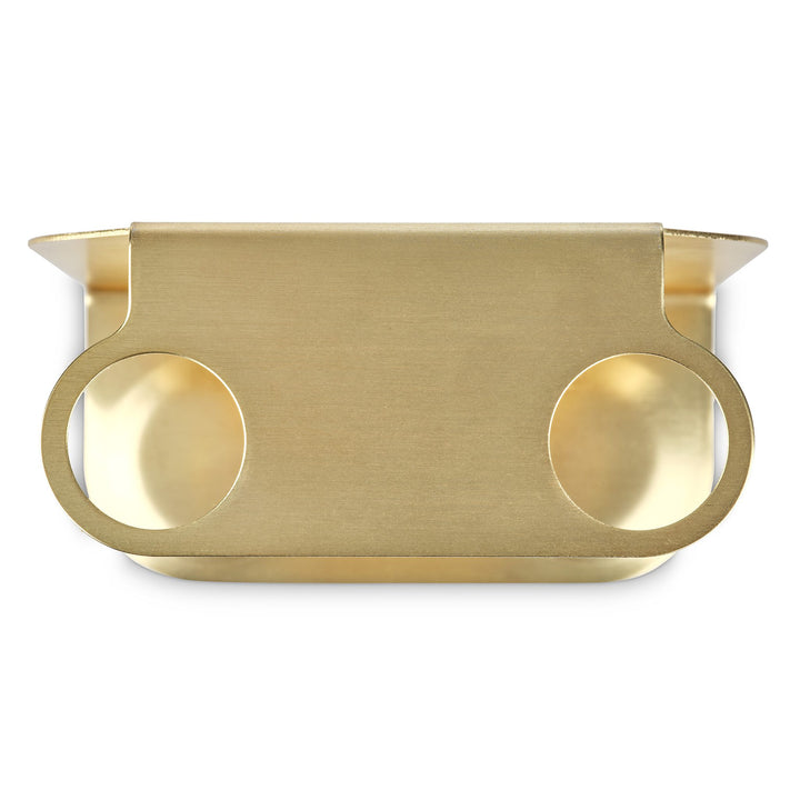 DESIGNSTUFF Dual Soap Dispenser Holder, Brushed Brass