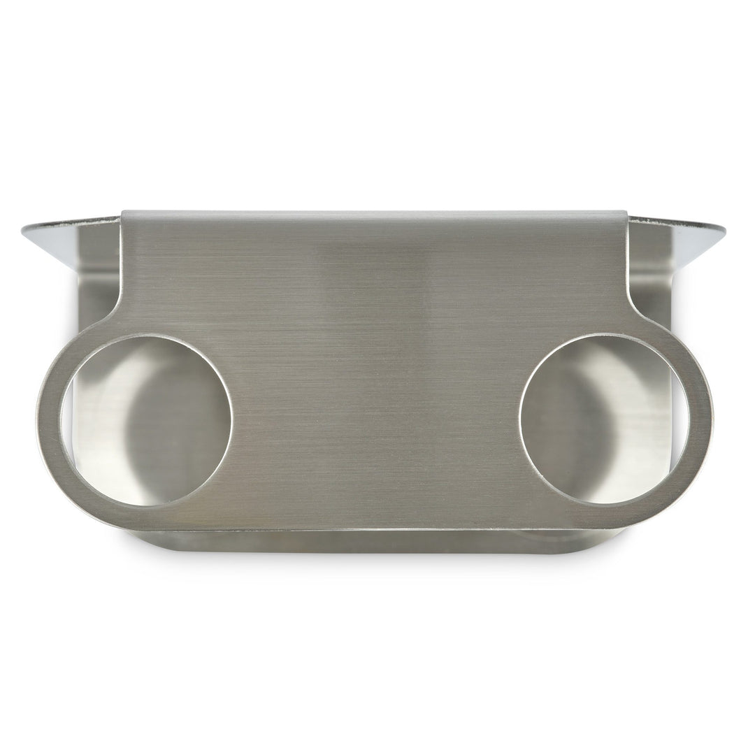 DESIGNSTUFF Dual Soap Dispenser Holder, Brushed Steel