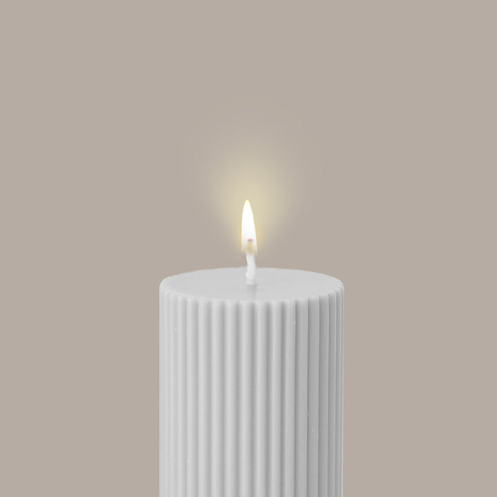 BLACK BLAZE Wide Column Pillar Candle, Cream White