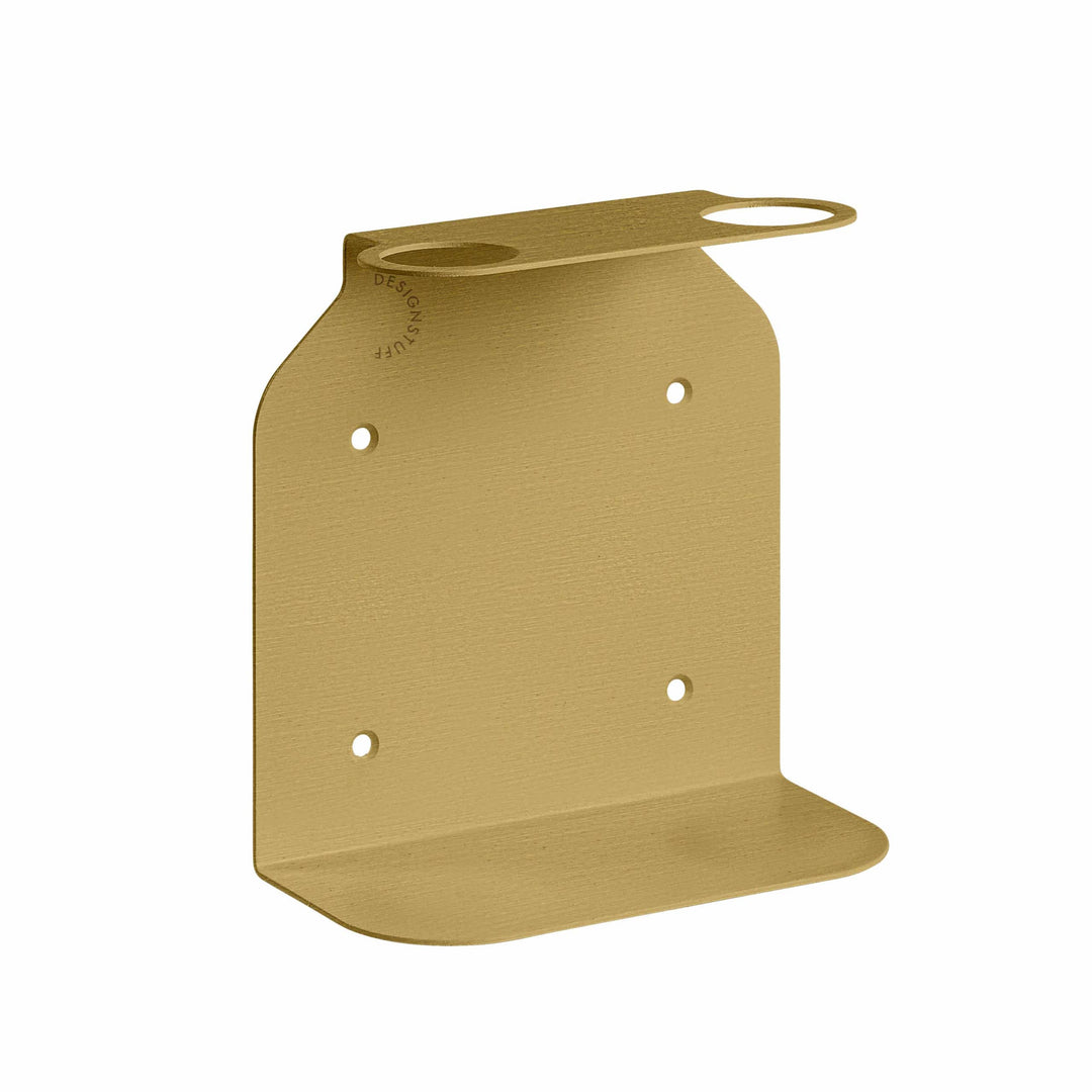 DESIGNSTUFF Dual Soap Dispenser Holder, Brushed Brass