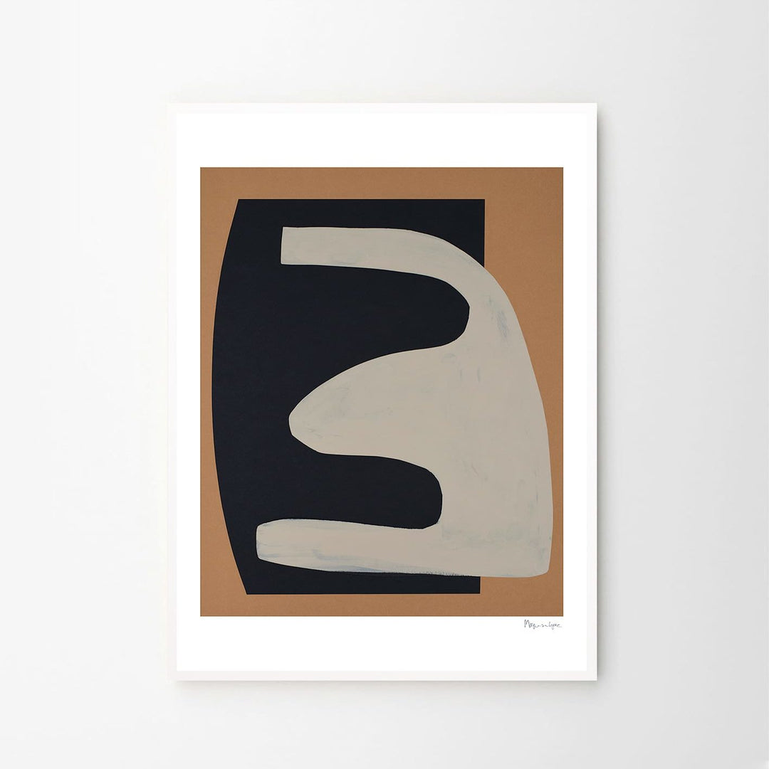 THE POSTER CLUB Berit Mogensen Lopez, Beige on Black, Poster Art Print, 50x70cm