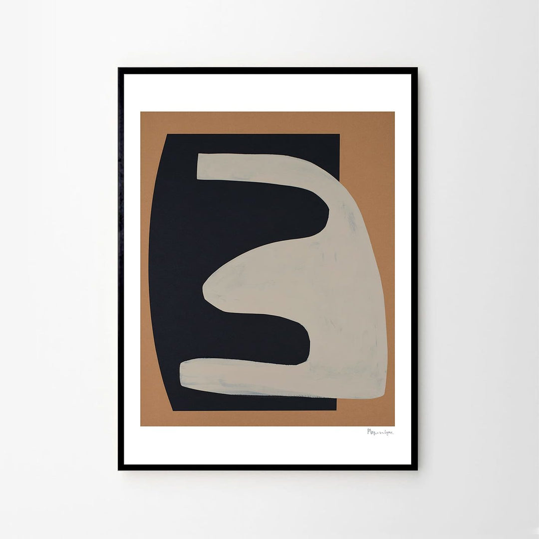 THE POSTER CLUB Berit Mogensen Lopez, Beige on Black, Poster Art Print, 50x70cm