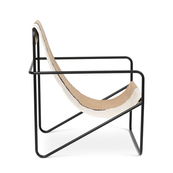 ferm LIVING Desert Indoor Outdoor Lounge Chair, Black/Soil