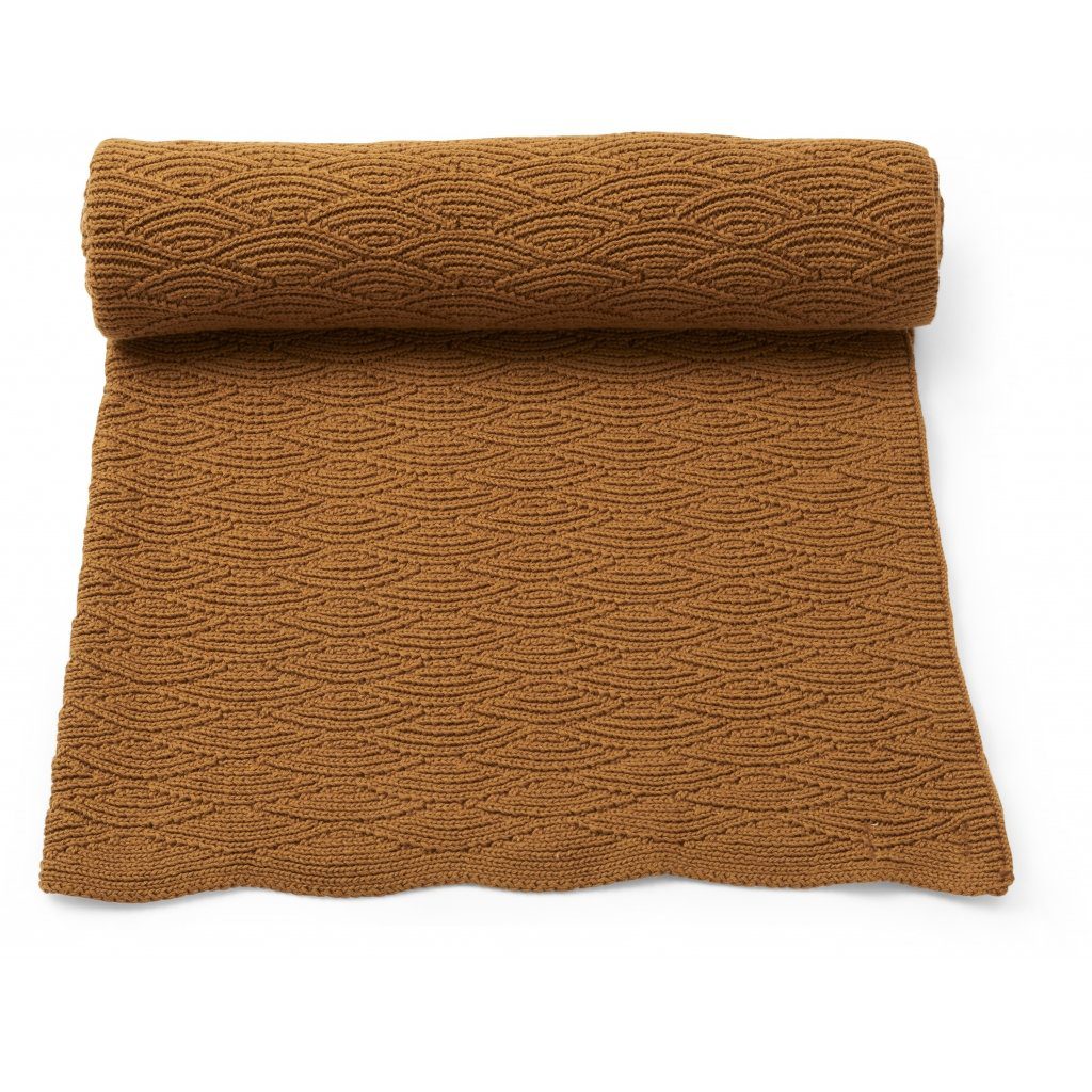 KONGES SLØJD Baby Blanket Pointelle Organic Cotton, Dijon