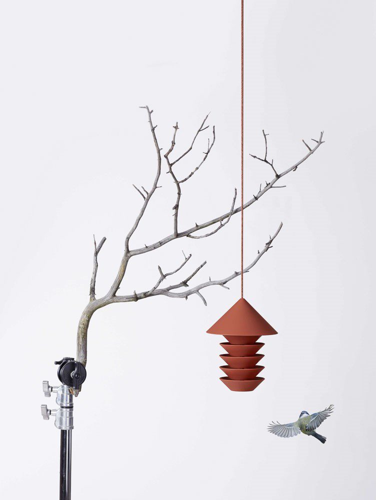 PIDAT Bird Silo/Bird Feeder, Terracotta