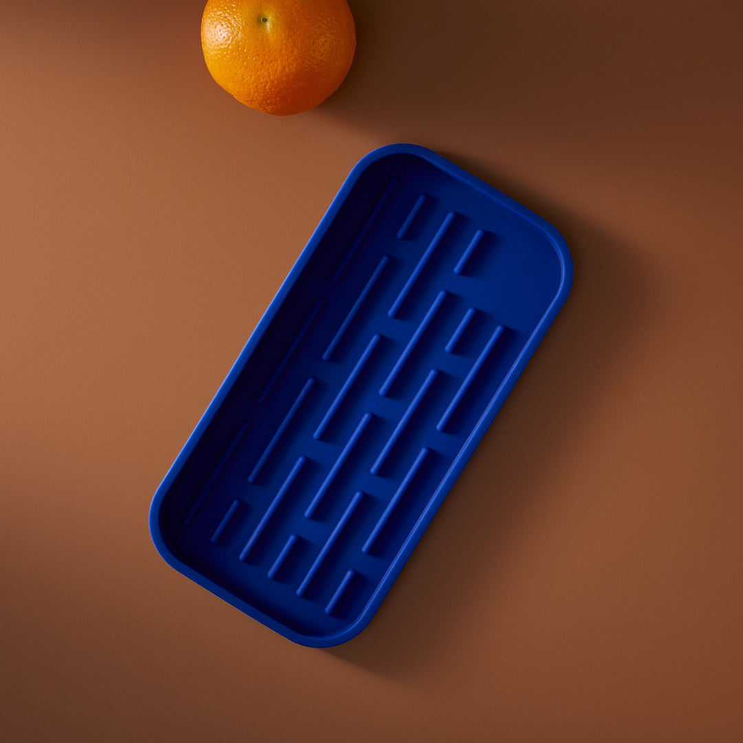 DESIGNSTUFF Sink Tray and Sponge Holder Silicone, Cobalt Blue