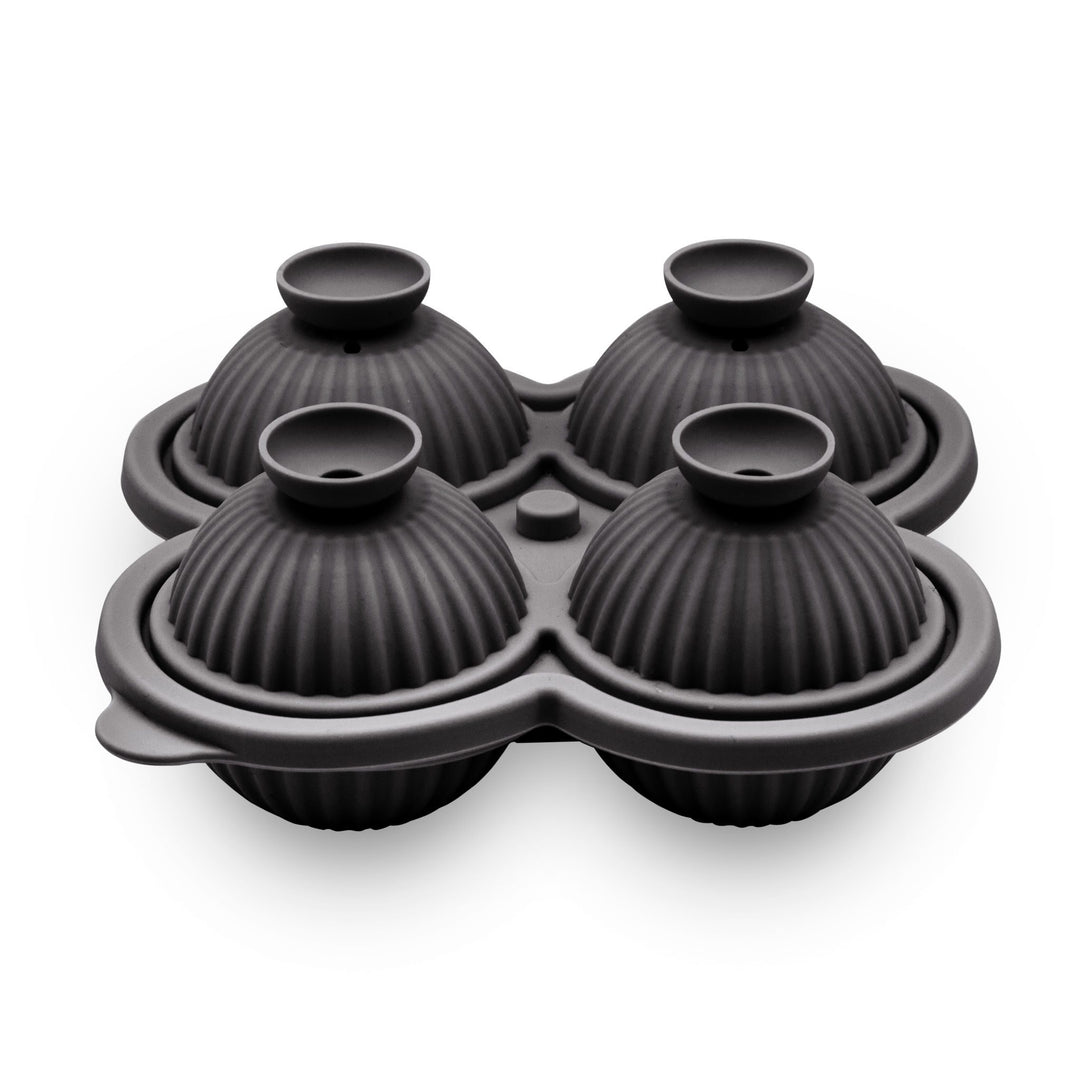 DESIGNSTUFF Sphere Riplet Ice Cube Tray, Black