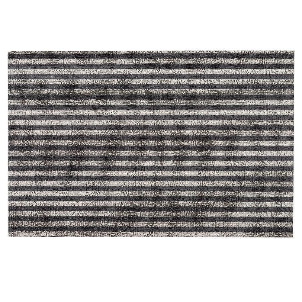 CHILEWICH Utility Door Mat, Shag In Out Mat, Breton Stripe/Gravel 61x91cm